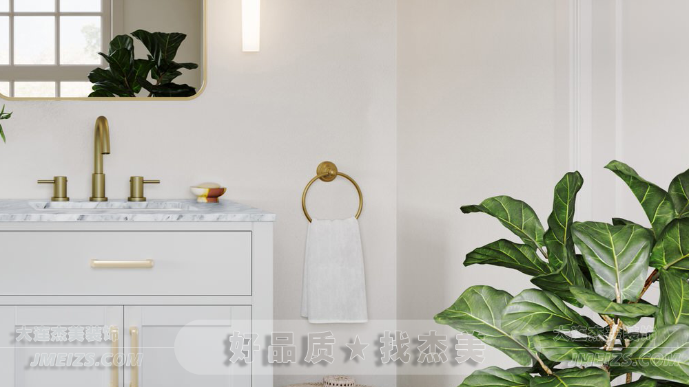 大连装修潮流趋势之简约风/现代简约白色浪漫之浴室空间-大连k1体育装饰官网